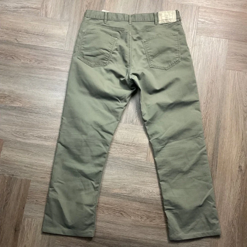 Patagonia Straight Fit Organic Cotton Canvas Pants Mens 34x27 Sage Khaki Green